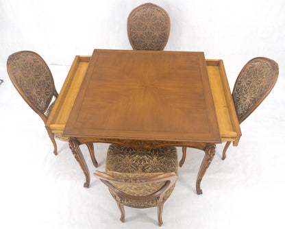 EstablishedLines Country French Carved Italian Two Drawers Dining Game Table 4 Chairs Set MINT!