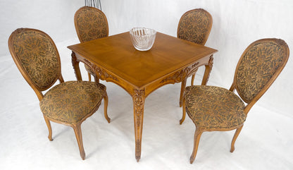 EstablishedLines Country French Carved Italian Two Drawers Dining Game Table 4 Chairs Set MINT!