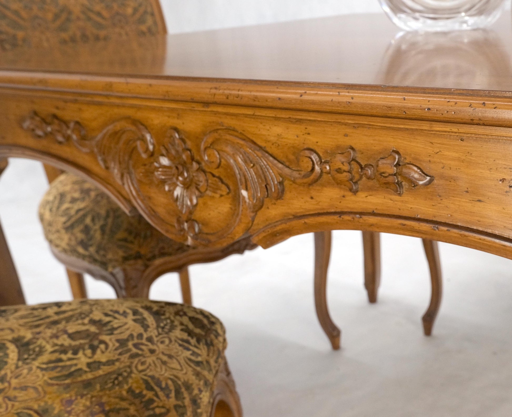 EstablishedLines Country French Carved Italian Two Drawers Dining Game Table 4 Chairs Set MINT!