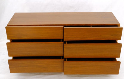 EstablishedLines Mid-Century Modern Block Front American Walnut 6 Drawers Dresser Restored