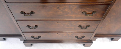 EstablishedLines Beacon Hill Two Part Crotch Flame Mahogany Individual Glass Pane Breakfront MINT