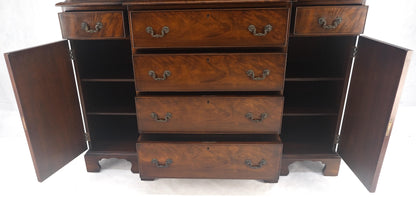 EstablishedLines Beacon Hill Two Part Crotch Flame Mahogany Individual Glass Pane Breakfront MINT