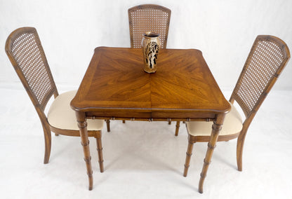 EstablishedLines Faux Bamboo Compact Dining 34x34 Game Table 1 Leaf  4 Chairs Set MINT!