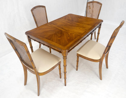 EstablishedLines Faux Bamboo Compact Dining 34x34 Game Table 1 Leaf  4 Chairs Set MINT!