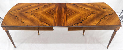 EstablishedLines French Art Deco Phenomenal Rosewood Pattern Compact Dining Table 3 Leaves MINT