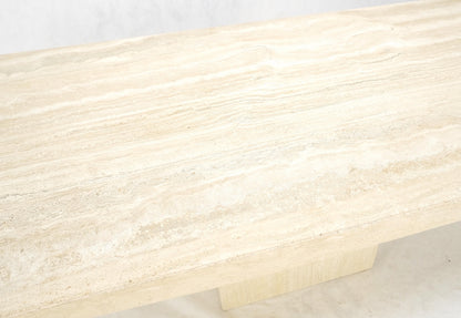 Midcentury Italian Modern Travertine Single Pedestal Dining Conference Table