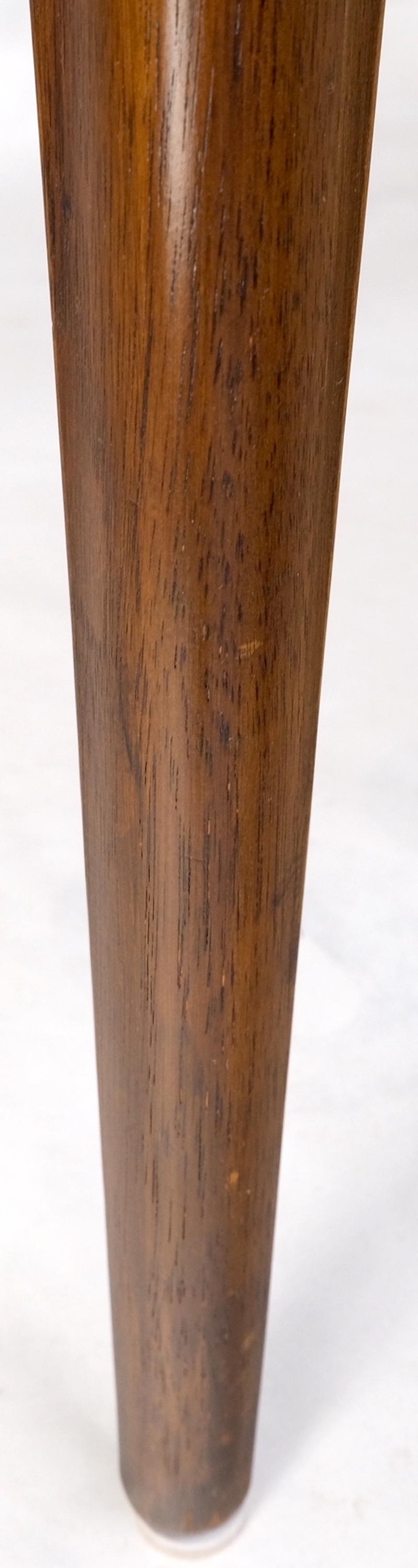 EstablishedLines American Walnut Danish Modern Style Boat Shape Dining Table w/ 3 Leaves Mint