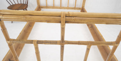 Bent Bamboo Rattan Headboard Footboard Queen Size Bed Mid Century MINT!