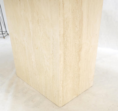 Midcentury Italian Modern Travertine Single Pedestal Dining Conference Table