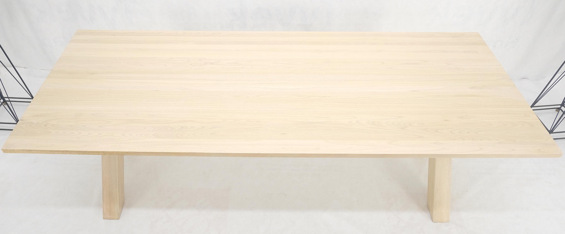 EstablishedLines Large 8' Long Lime White Washed Solid Chestnut Dining Table Massive X Bases MINT