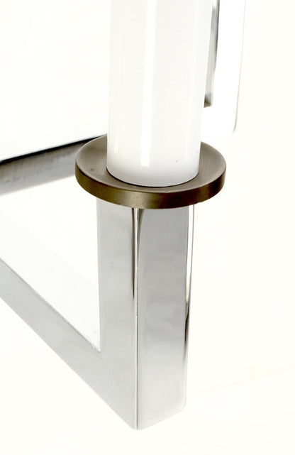 EstablishedLines Polished Chrome Cross Shape Base Mid-Century Modern 4 Way Floor Lamp Parzinger