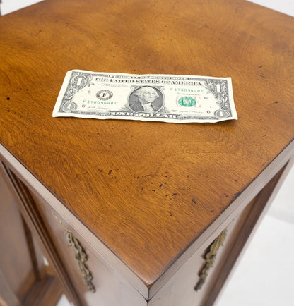 EstablishedLines Pair of Tapered Light Tiger Maple Bronze Mount Large Square Pedestals MINT!