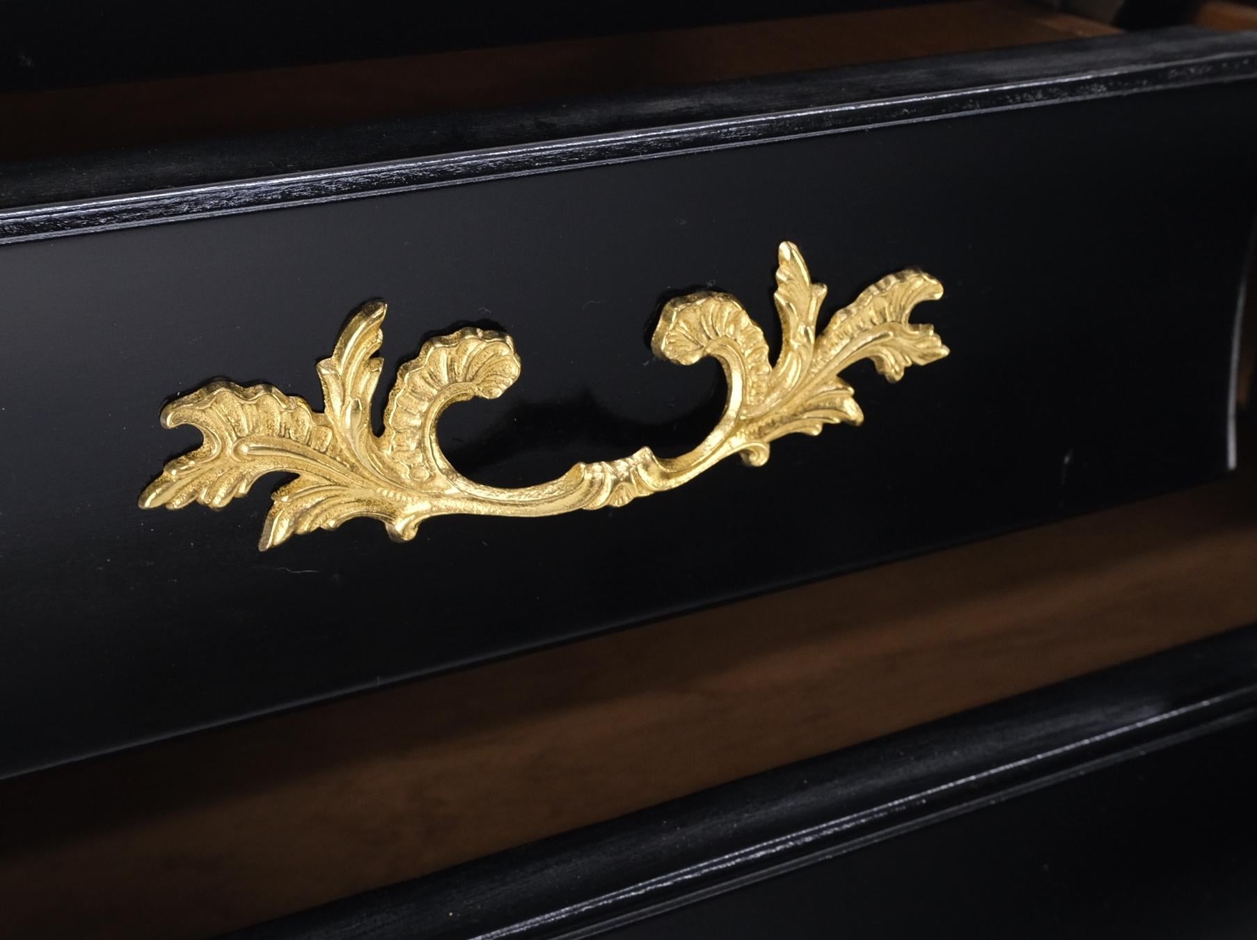 EstablishedLines: Marble Top Black Lacquer Brass Mounts 4 Drawer Bombay Dresser Chest Drawers Mint EstablishedLines: Marble Top Black Lacquer Brass Mounts 4 Drawer Bombay Dresser Chest Drawers Mint