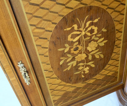 EstablishedLines Louis XVI Style Commode Bronze Ormolu-Mounted Vitrine Buffet Sideboard Inlay
