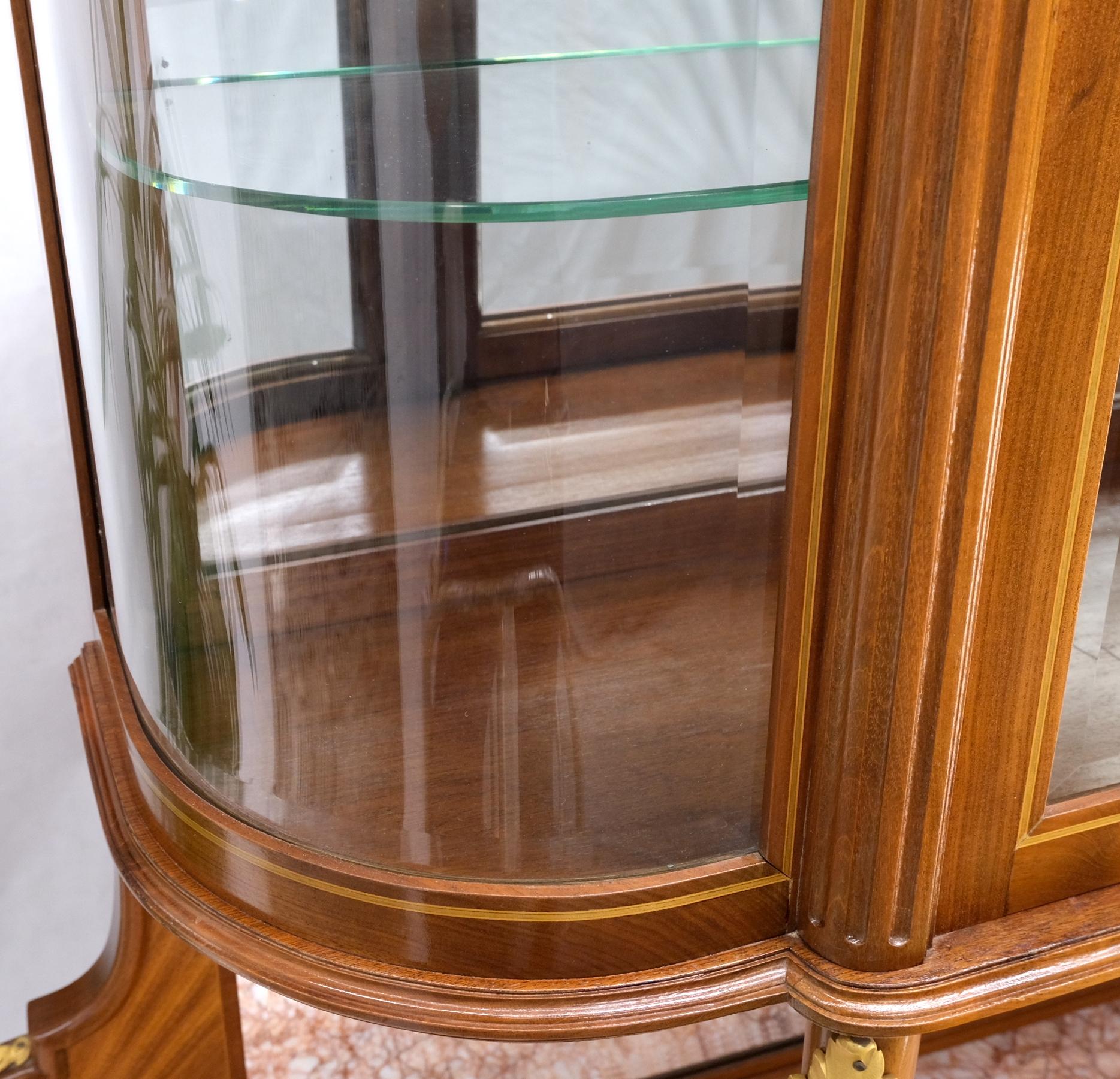 EstablishedLines Louis XVI Style Commode Bronze Ormolu-Mounted Vitrine Buffet Sideboard Inlay