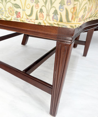 EstablishedLines Pair of Deep Profile Antique Wing Arm Chairs Mahogany Legs Federal Style