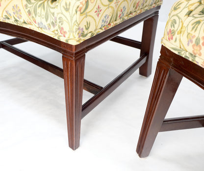 EstablishedLines Pair of Deep Profile Antique Wing Arm Chairs Mahogany Legs Federal Style