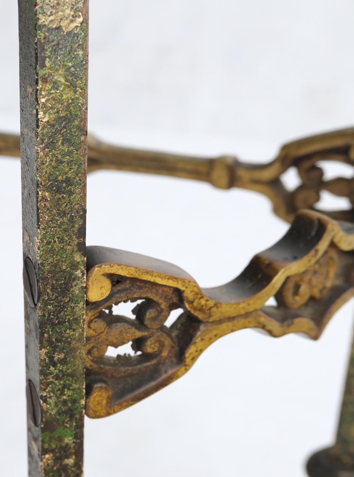 EstablishedLines Demi Lune Bronze Ornaments Mount Decorated Petit Console Table w/ Chair Mint