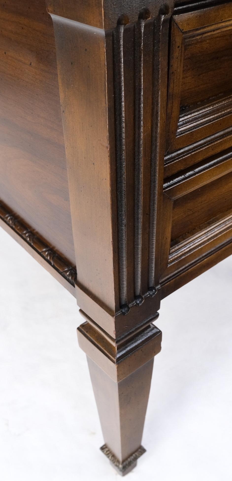 EstablishedLines Pair Vintage Travertine Tops Cherry or Walnut Two Drawers End Tables Nightstands