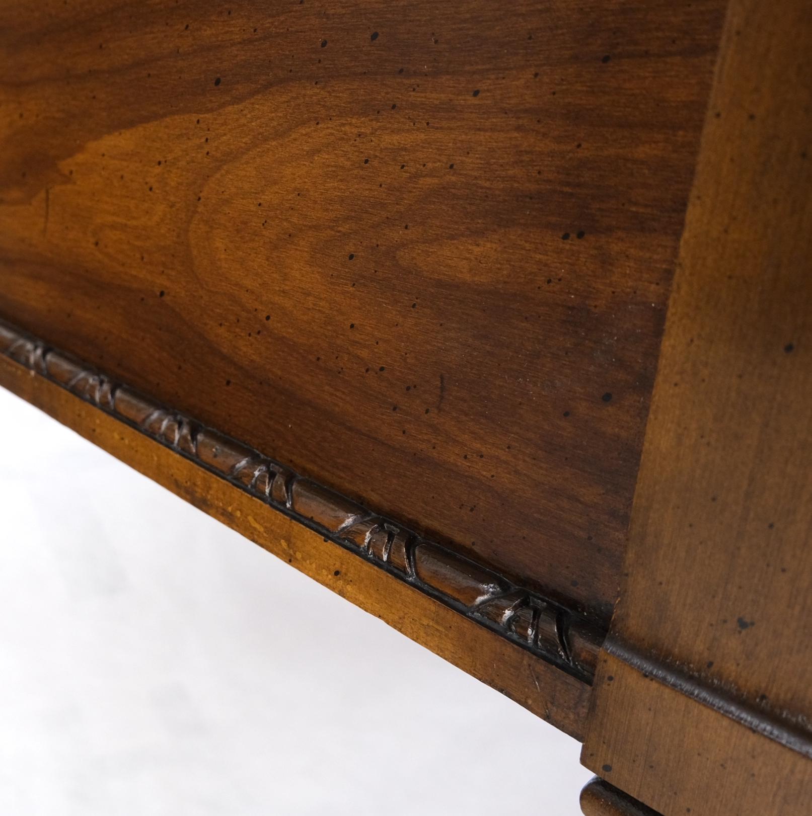 EstablishedLines Pair Vintage Travertine Tops Cherry or Walnut Two Drawers End Tables Nightstands
