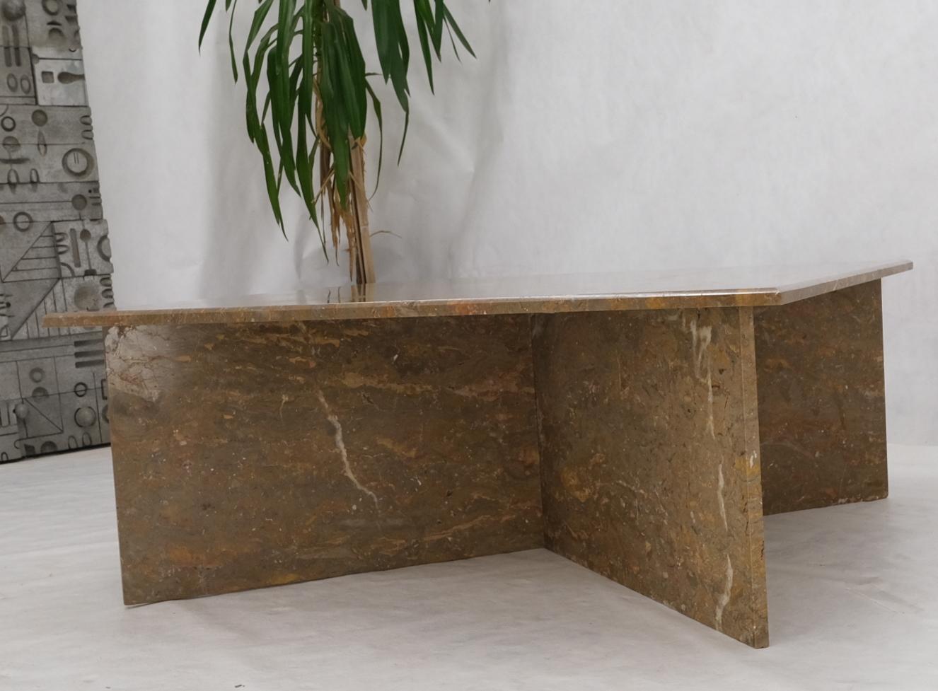 EstablishedLines Multicolor Marble X Base Square Marble Coffee Table