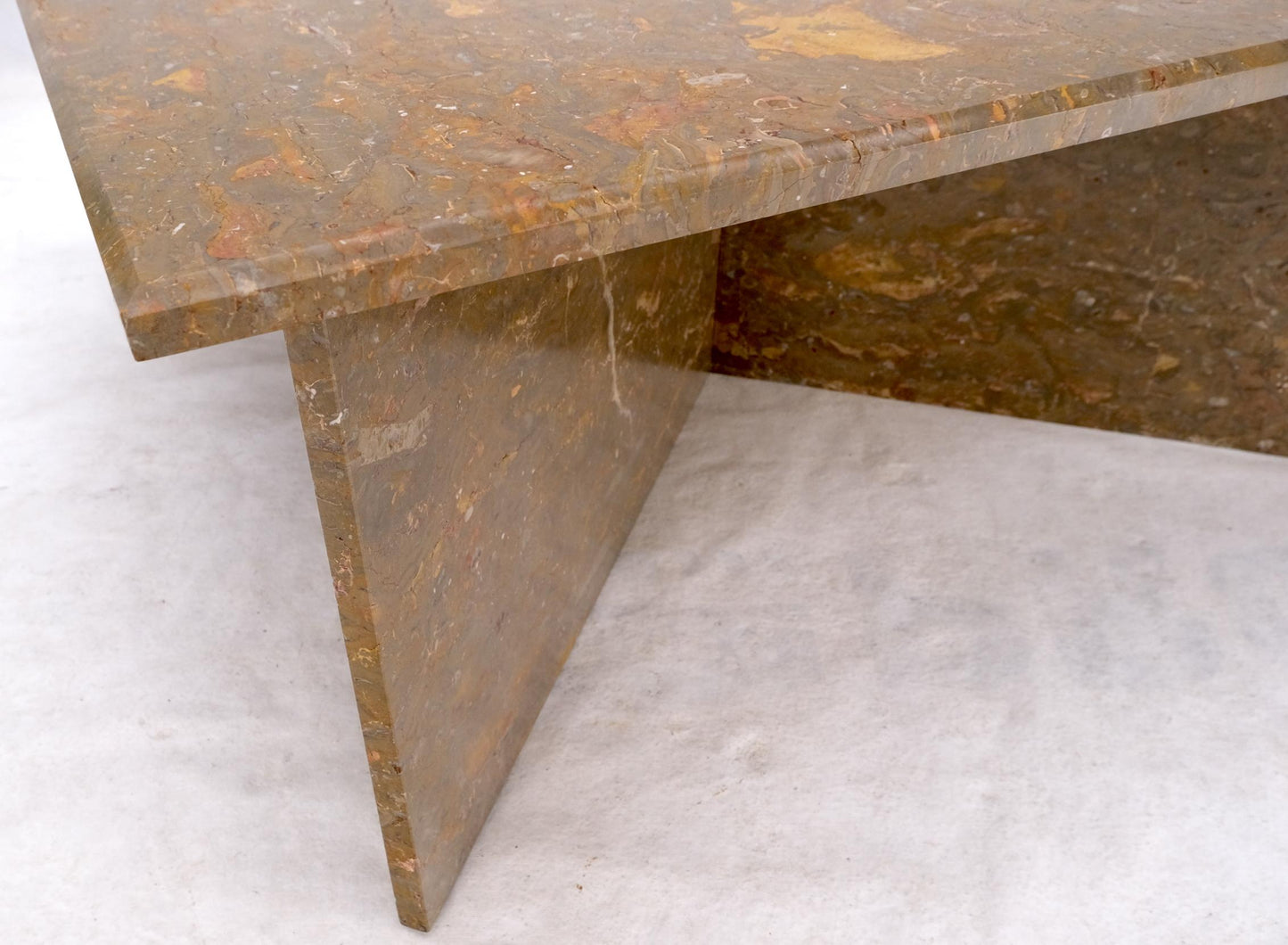 EstablishedLines Multicolor Marble X Base Square Marble Coffee Table