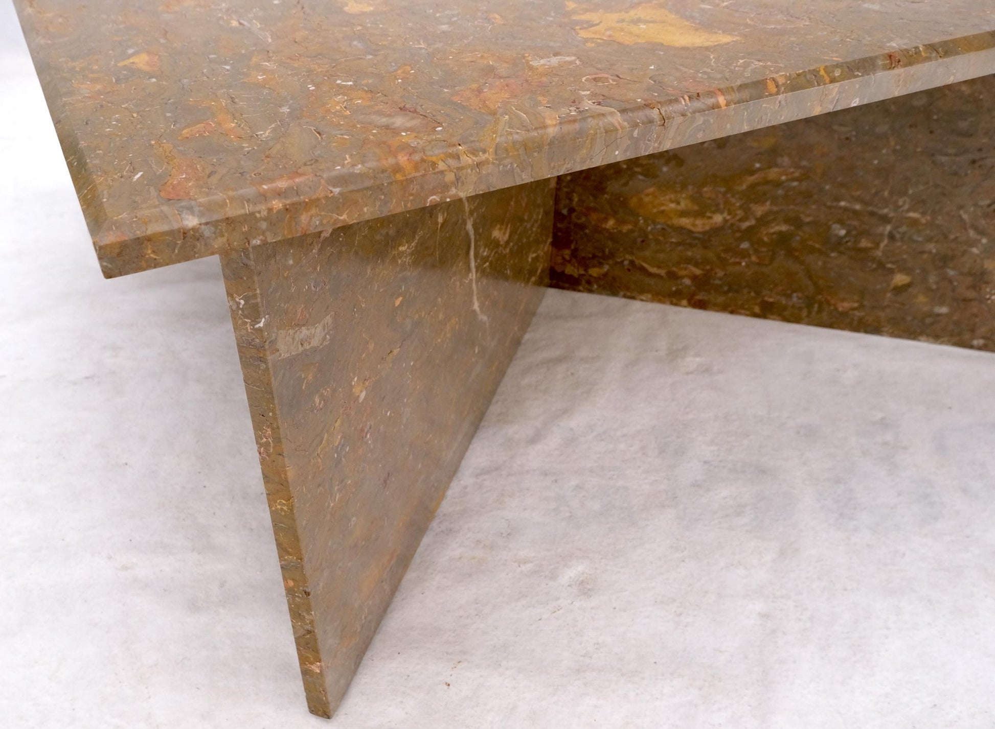 EstablishedLines Multicolor Marble X Base Square Marble Coffee Table