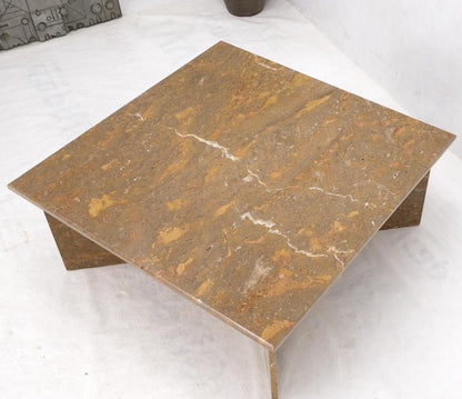 EstablishedLines Multicolor Marble X Base Square Marble Coffee Table