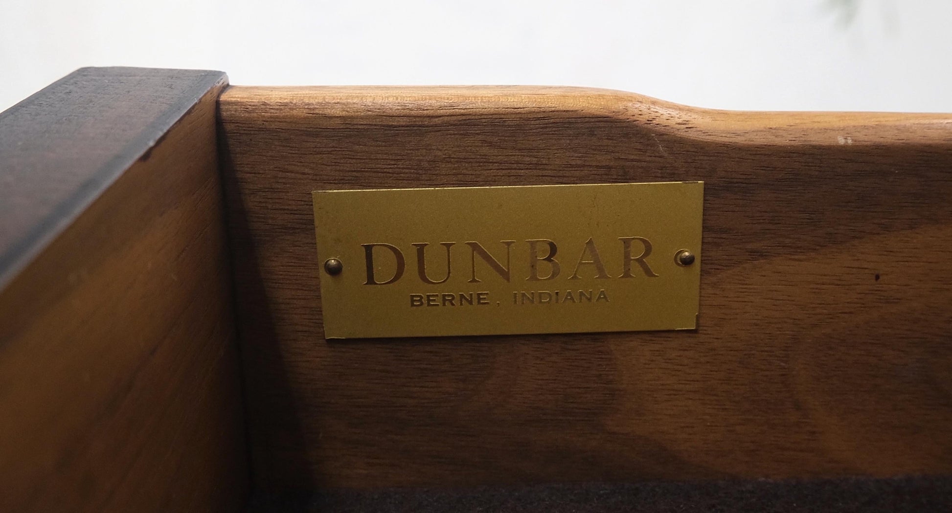 EstablishedLines Dunbar Walnut Two Part Sideboard Credenza Breakfront Carved Slate Inserts MINT!
