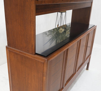 EstablishedLines Dunbar Walnut Two Part Sideboard Credenza Breakfront Carved Slate Inserts MINT!