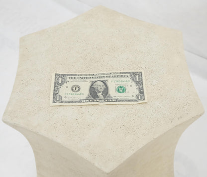 EstablishedLines Pair Hexagon Stomp Shape Faux Travertine End Side Table Stands MINT!