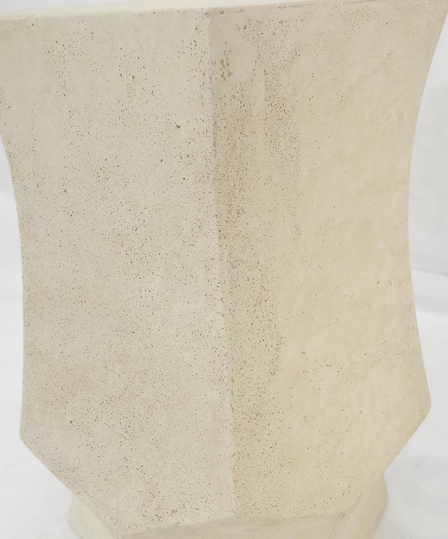 EstablishedLines Pair Hexagon Stomp Shape Faux Travertine End Side Table Stands MINT!