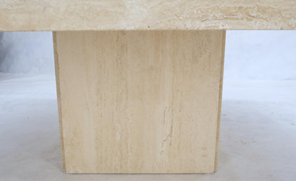 EstablishedLines Mid-Century Modern Square Travertine Coffee Table