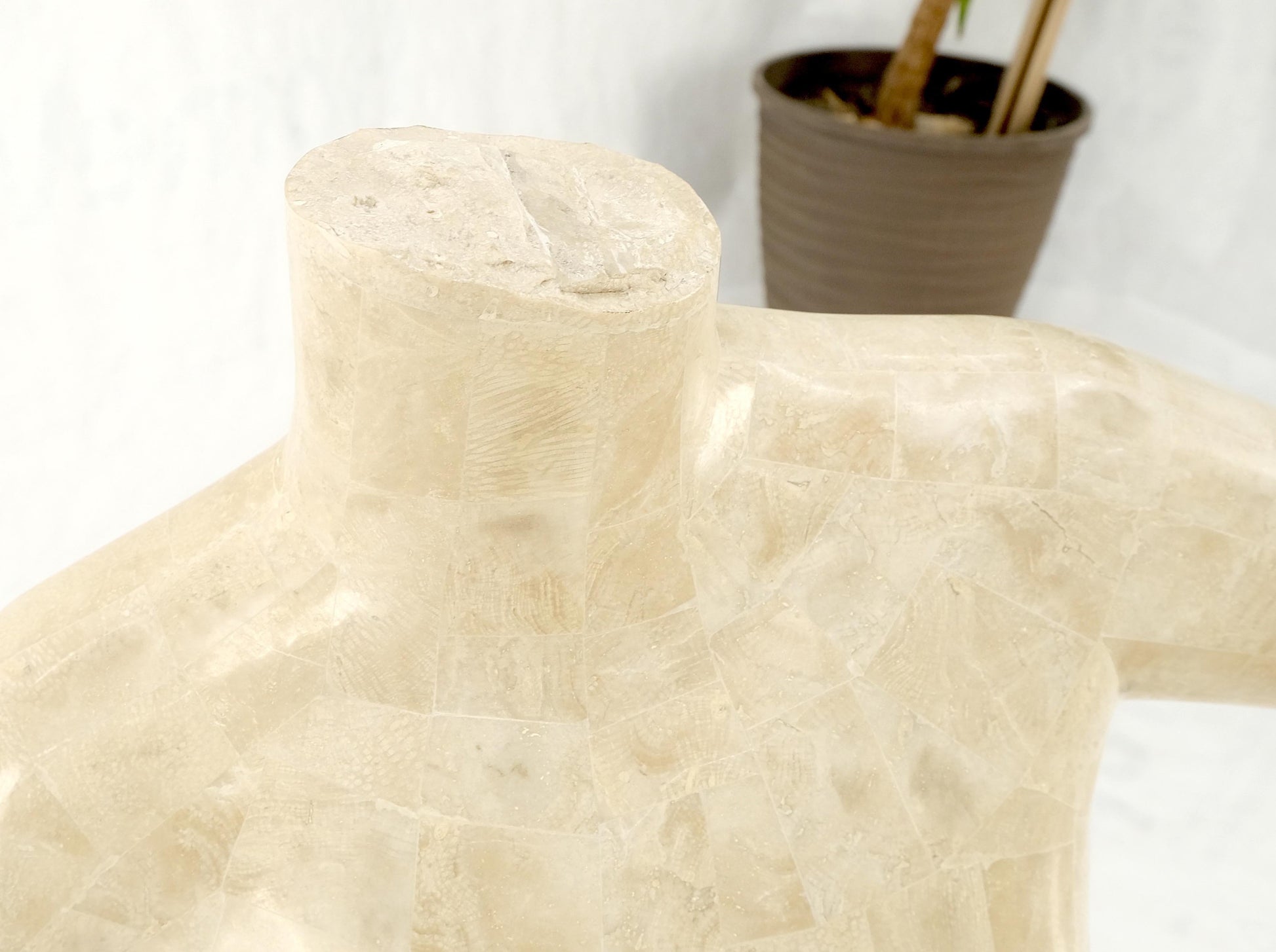 EstablishedLines Tessellated Stone Marble Travertine Sculpture of Nude Female Torso Mint!