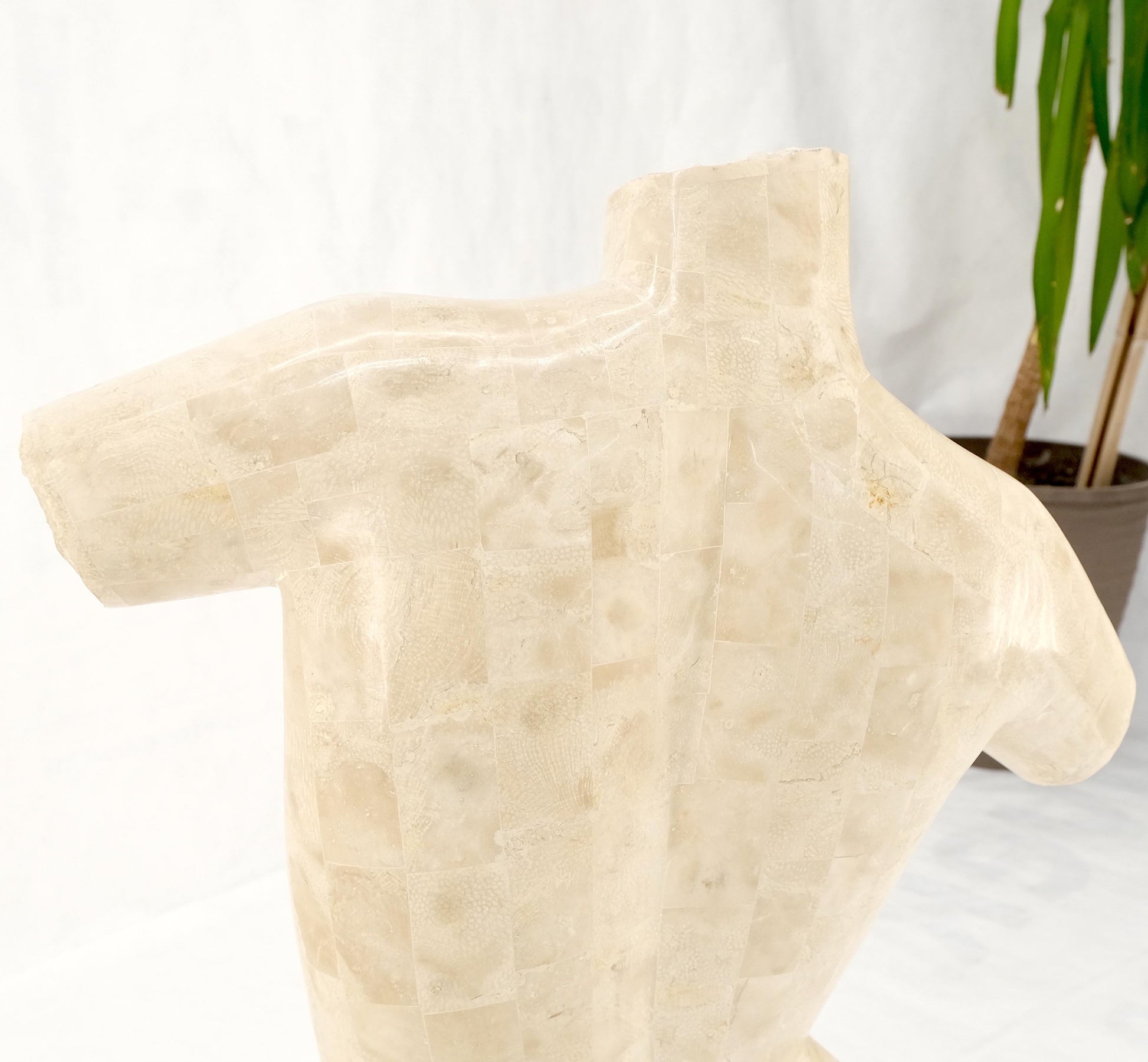 EstablishedLines Tessellated Stone Marble Travertine Sculpture of Nude Female Torso Mint!