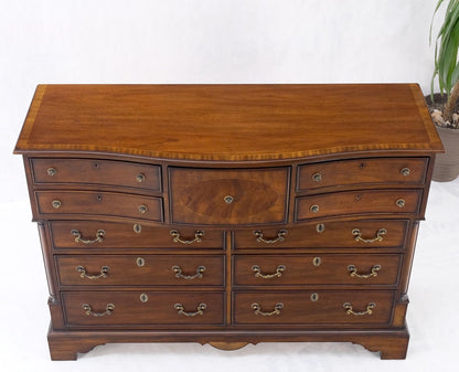 EstablishedLines Banded Top Mahogany Inlayed Bracket Feet 11 Drawers Dresser Credenza MINT!