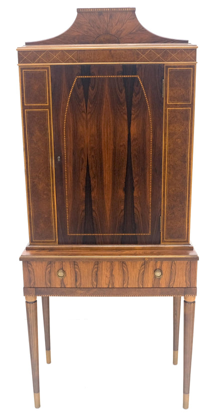 EstablishedLines Rosewood French Art Deco Tapered Legs Cupboard Buffet Breakfront Cabinet MINT!