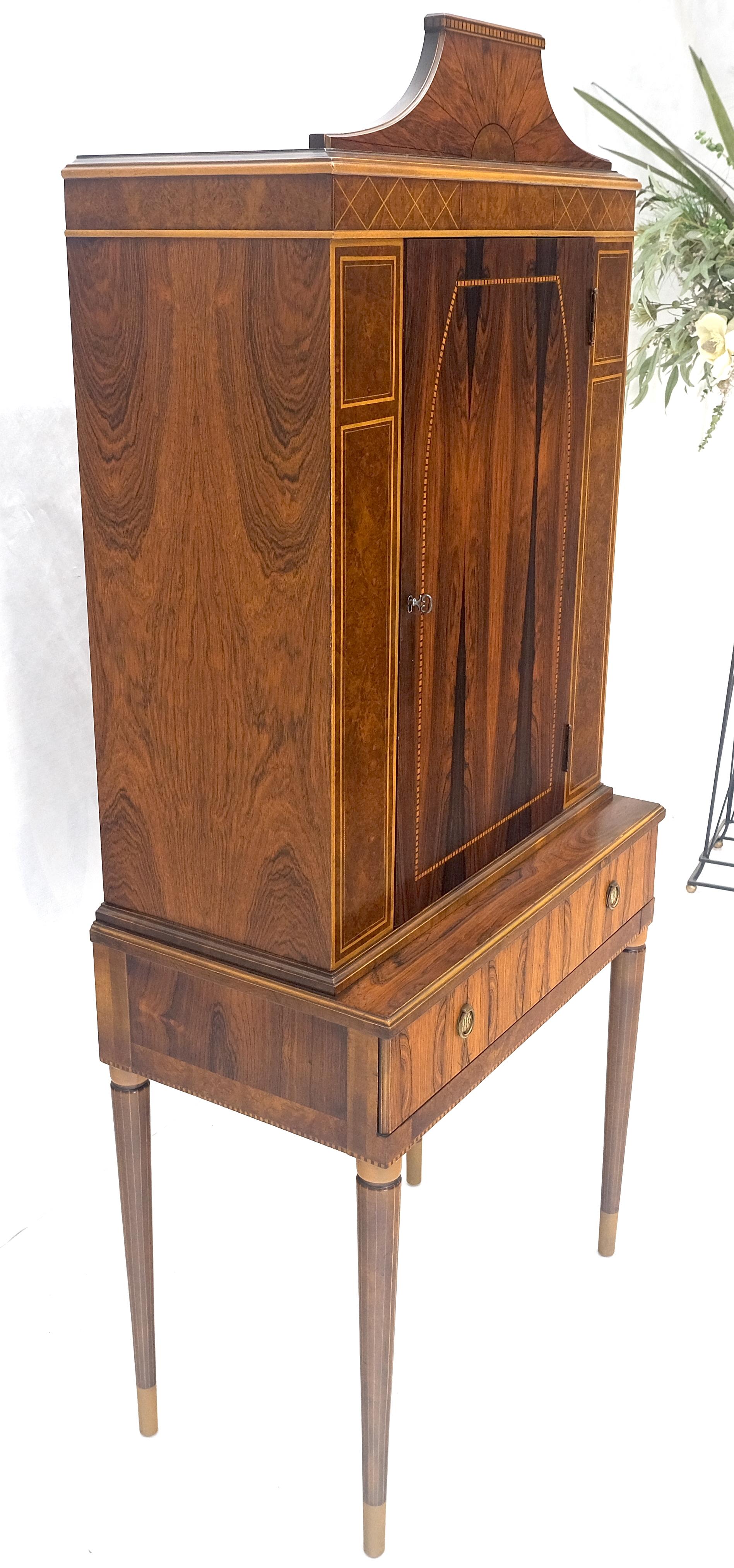 EstablishedLines Rosewood French Art Deco Tapered Legs Cupboard Buffet Breakfront Cabinet MINT!