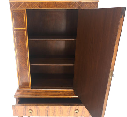 EstablishedLines Rosewood French Art Deco Tapered Legs Cupboard Buffet Breakfront Cabinet MINT!