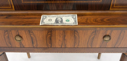 EstablishedLines Rosewood French Art Deco Tapered Legs Cupboard Buffet Breakfront Cabinet MINT!