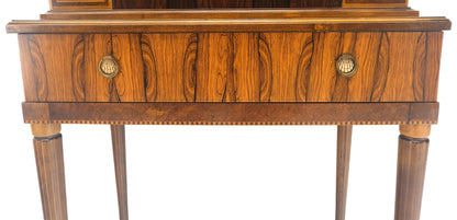 EstablishedLines Rosewood French Art Deco Tapered Legs Cupboard Buffet Breakfront Cabinet MINT!