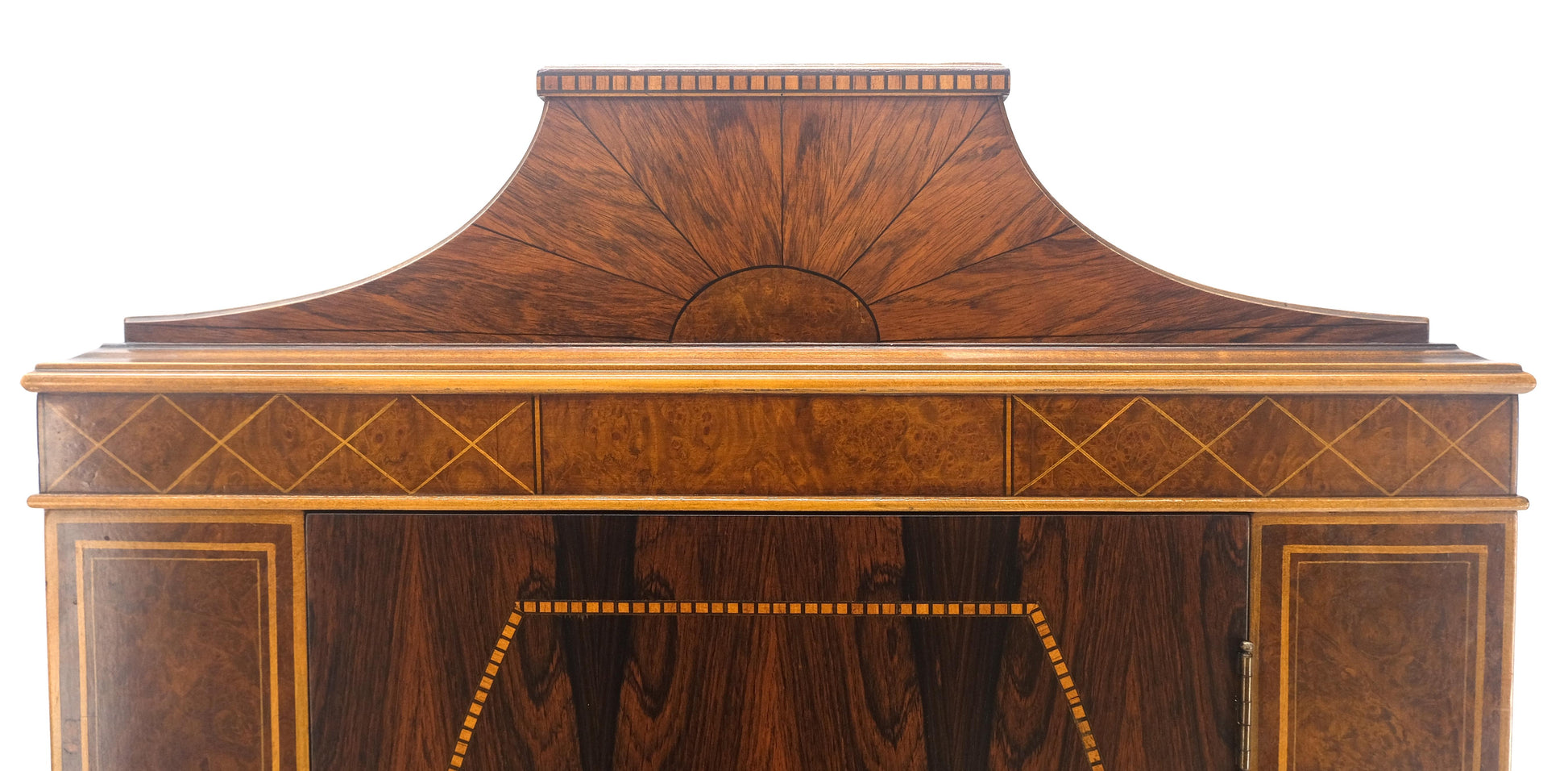 EstablishedLines Rosewood French Art Deco Tapered Legs Cupboard Buffet Breakfront Cabinet MINT!
