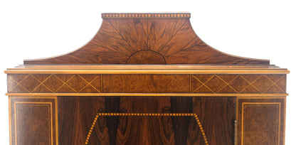 EstablishedLines Rosewood French Art Deco Tapered Legs Cupboard Buffet Breakfront Cabinet MINT!