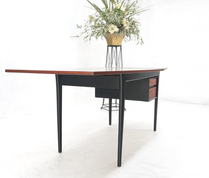 EstablishedLines Danish Mid Century Modern Boat Shape Drop Leaf Rosewood Desk Two Drawers MINT!