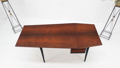 EstablishedLines Danish Mid Century Modern Boat Shape Drop Leaf Rosewood Desk Two Drawers MINT!