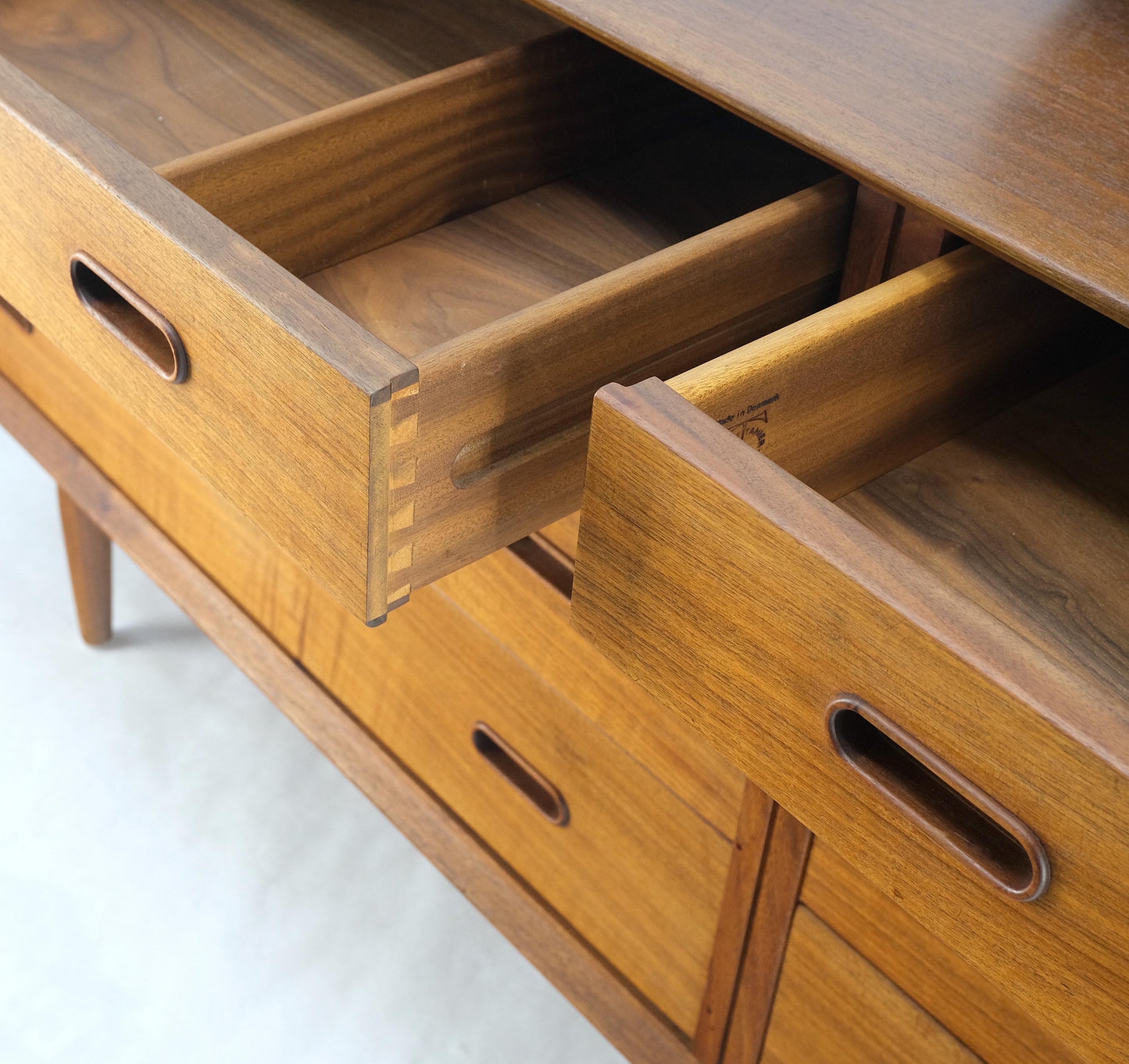 EstablishedLines Vodder Sibast Danish Mid-Century Modern Teak Long 8 Drawers Credenza Dresser