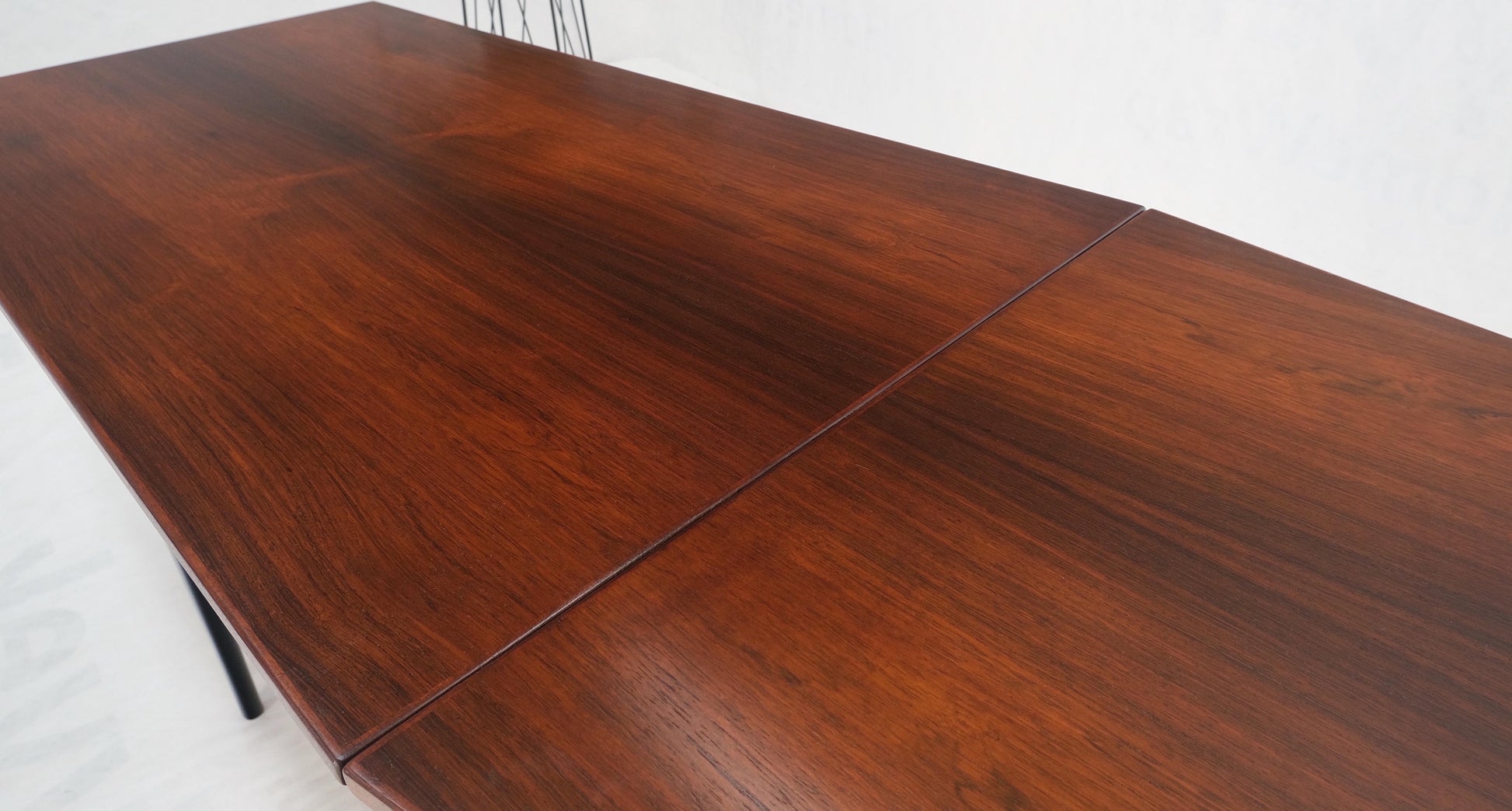 EstablishedLines Danish Mid Century Modern Boat Shape Drop Leaf Rosewood Desk Two Drawers MINT!