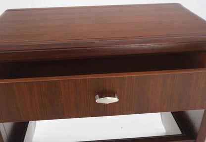 EstablishedLines Pair Century Walnut Waterfall Brand New Old Stock Two Tier End Side Tables Stand