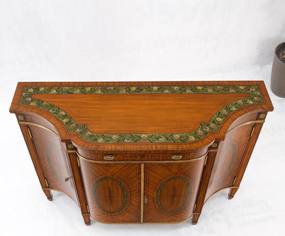 EstablishedLines Adams Style Paint Decorated Sideboard Credenza Two Door Cabinet Satin Wood MINT!