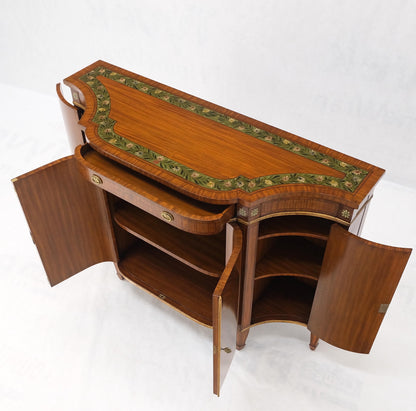 EstablishedLines Adams Style Paint Decorated Sideboard Credenza Two Door Cabinet Satin Wood MINT!